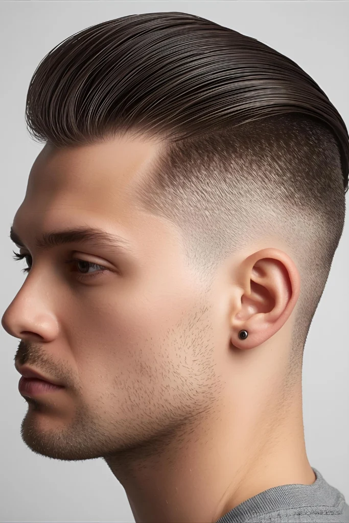 The Slicked Back Undercut

Use a light-hold product to sweep hair back from your face. The direction and shine can help create the appearance of fuller hair.