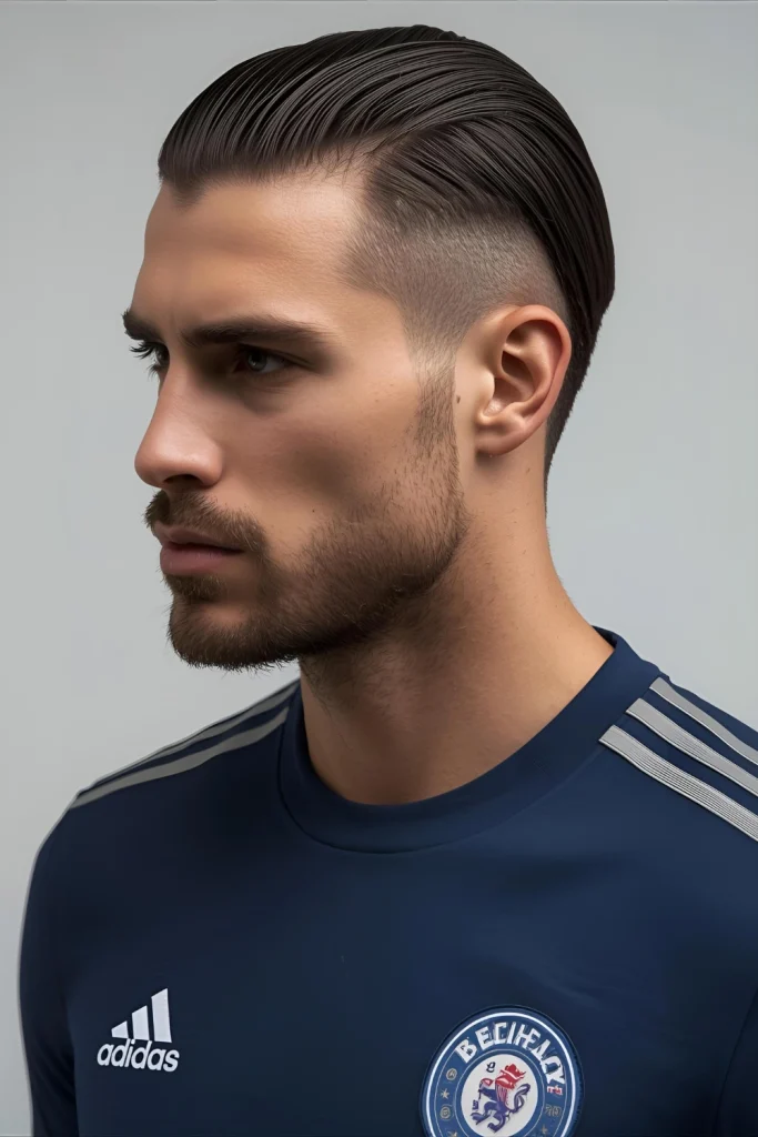 The Soccer Slick-Back

Using strong-hold matte products, players are achieving slicked-back styles that withstand sweat and movement. This sophisticated look brings classic grooming to the pitch.