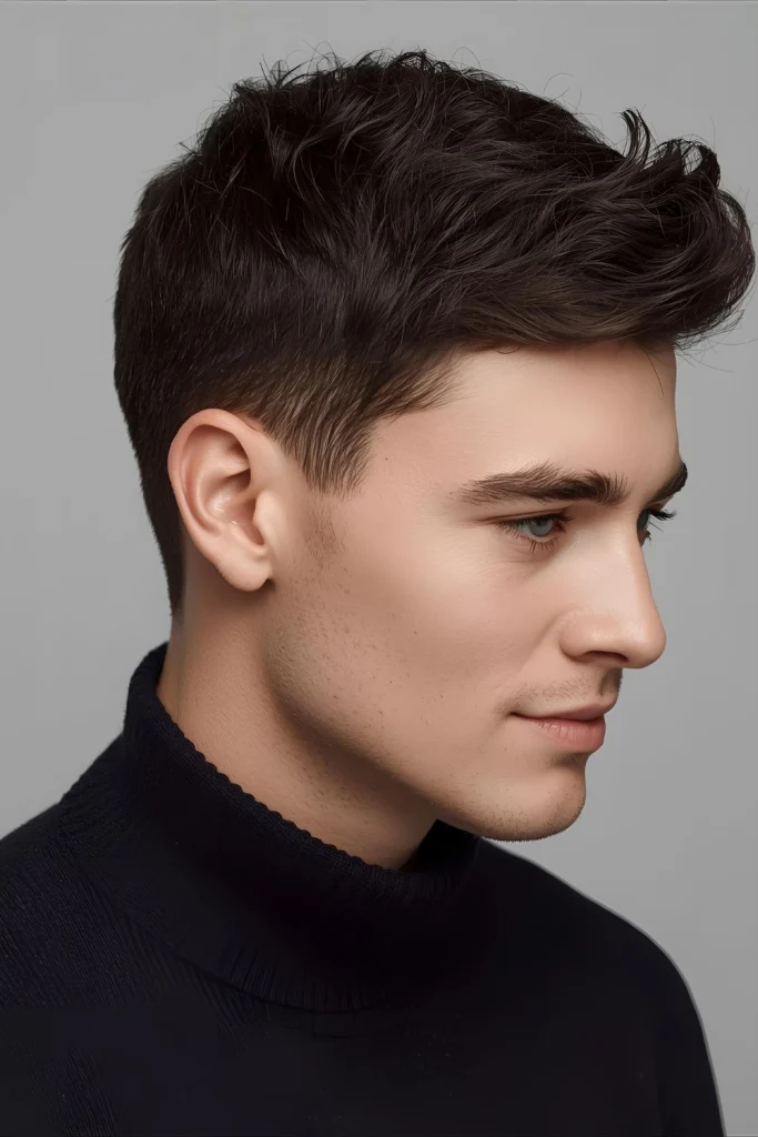 The Textured Crop

A modern classic that works for almost every hair type. The textured crop is short on top with choppy, piece-y layers that add movement and disguise thinning. A quick rub with a matte paste and you're out the door.