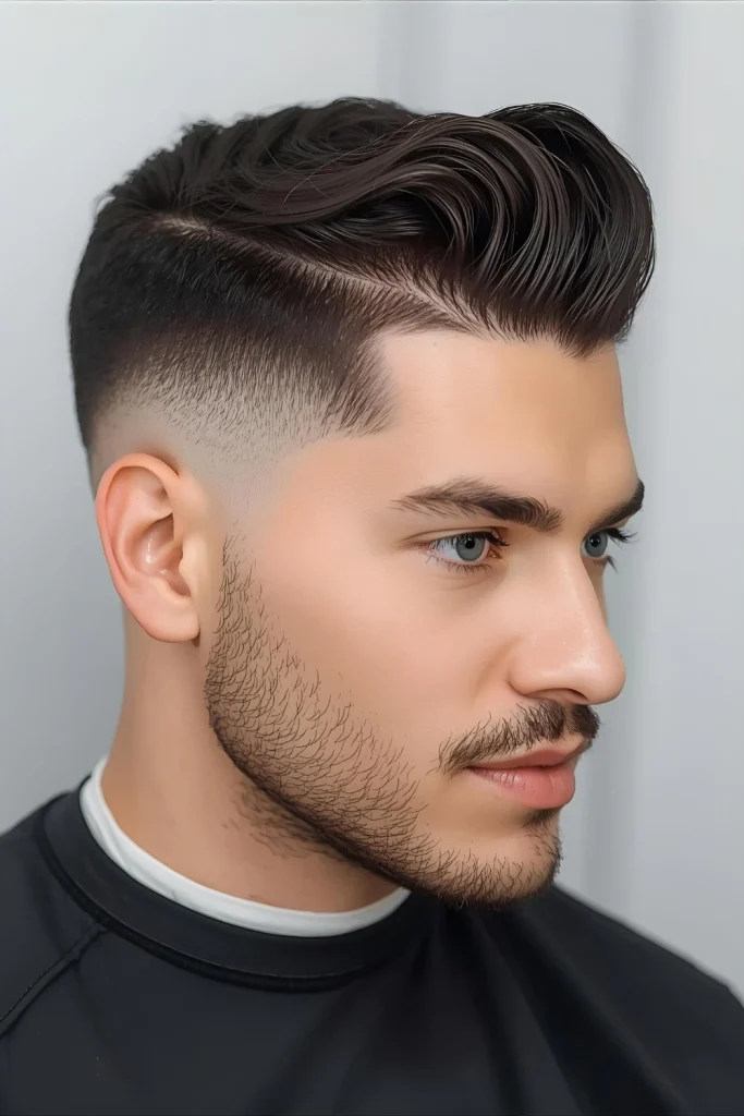 The Textured Fade with Hard Part