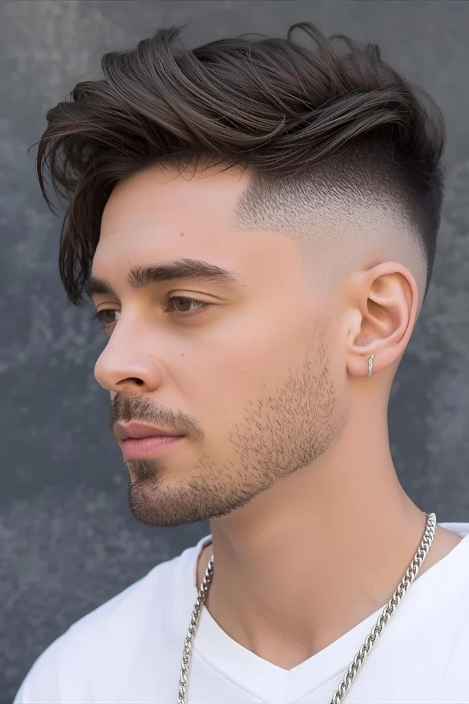 The Textured Fringe Blow Out with Taper

Keep the weight in the front with this style that focuses volume on a textured, face-framing fringe while maintaining clean, tapered sides.