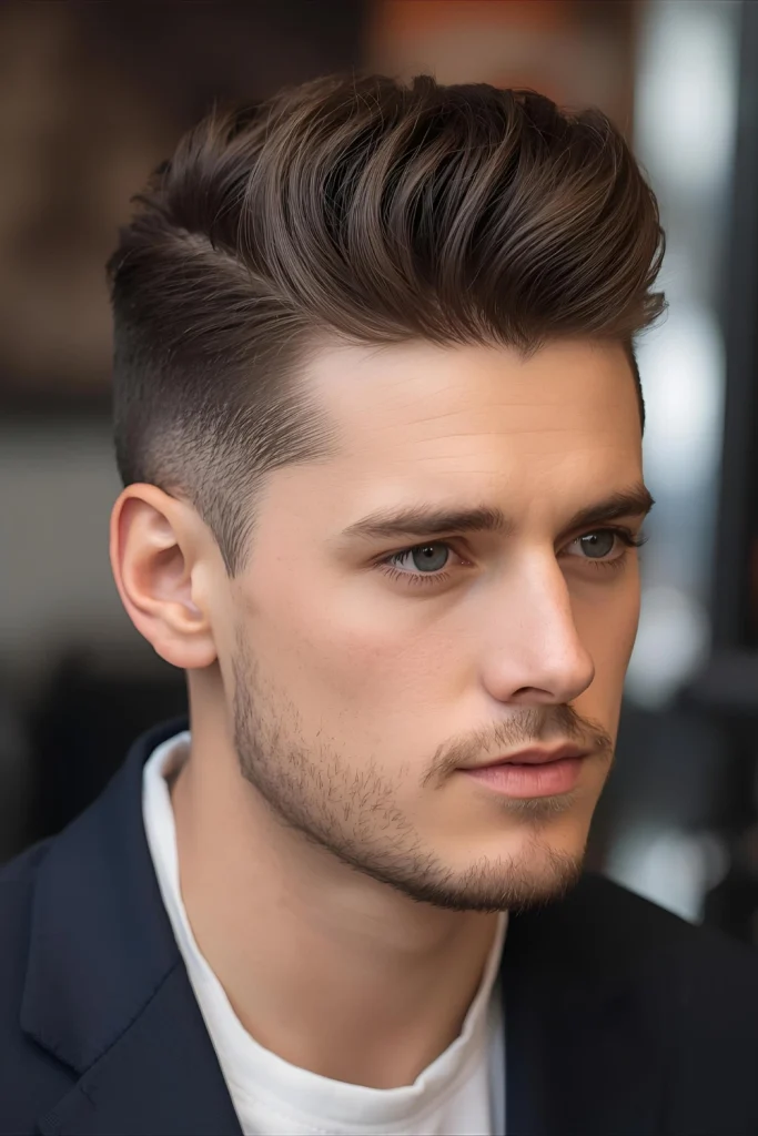 The Textured Quiff The quiff combines volume from the pompadour with the direction of a slick-back. With medium length, you get enough hair to create impressive lift at the front while maintainin