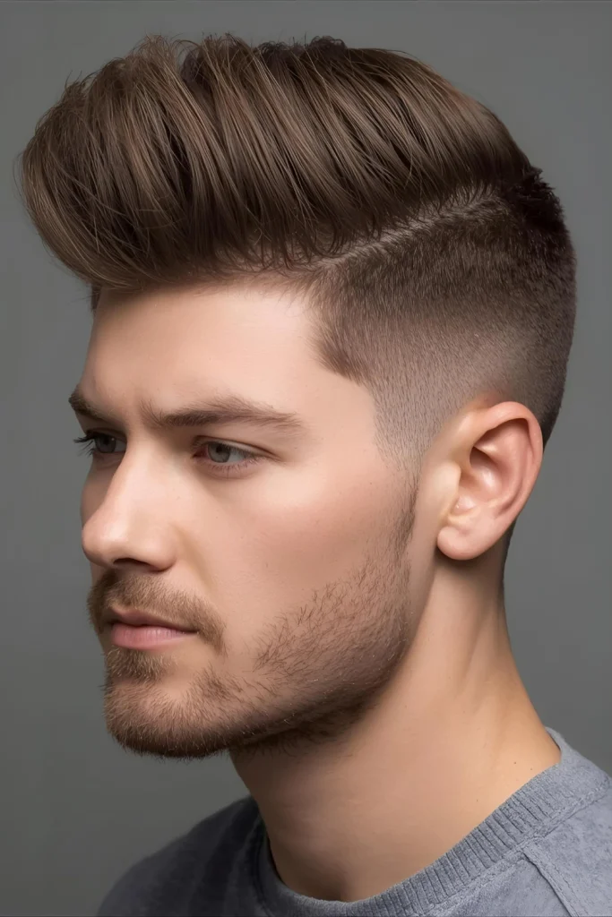 The Textured Undone Pomp This version focuses on creating volume at the front while incorporating plenty of piece-y texture throughout. Instead of a slick, uniform look, the hair has separation a