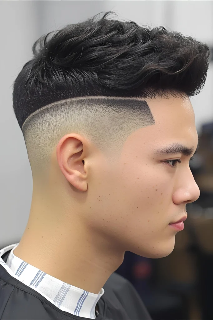 The Two-Block Curly Cut This Asian-inspired style features very short back and sides with a longer, layered top. The distinct block separation makes your curls the undeniable focal point.