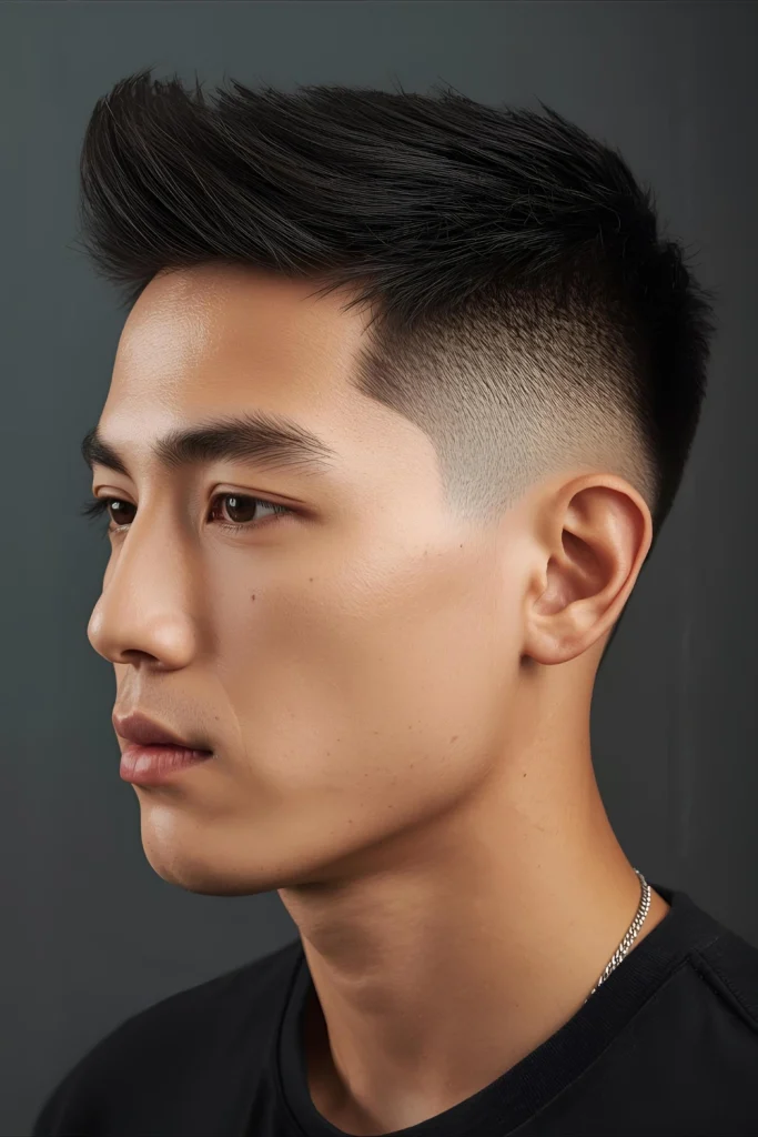 . The Two-Block Cut

This Asian-inspired style features very short sides with a longer, textured top. The distinct separation makes the top appear thicker and more substantial.