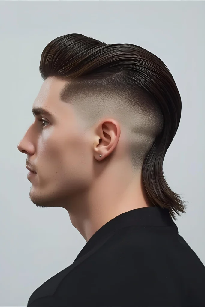 The disconnected Mullet with Taper

For maximum impact, this style features a stark contrast between the top/back and the completely tapered sides with no blending.