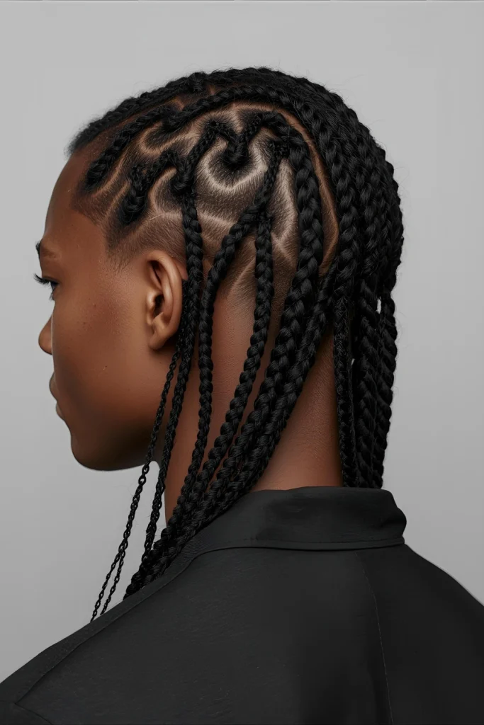 Triangle Part BraidsGeometric parts create striking triangular sections that are then braided. This architectural approach makes for a truly unique style.