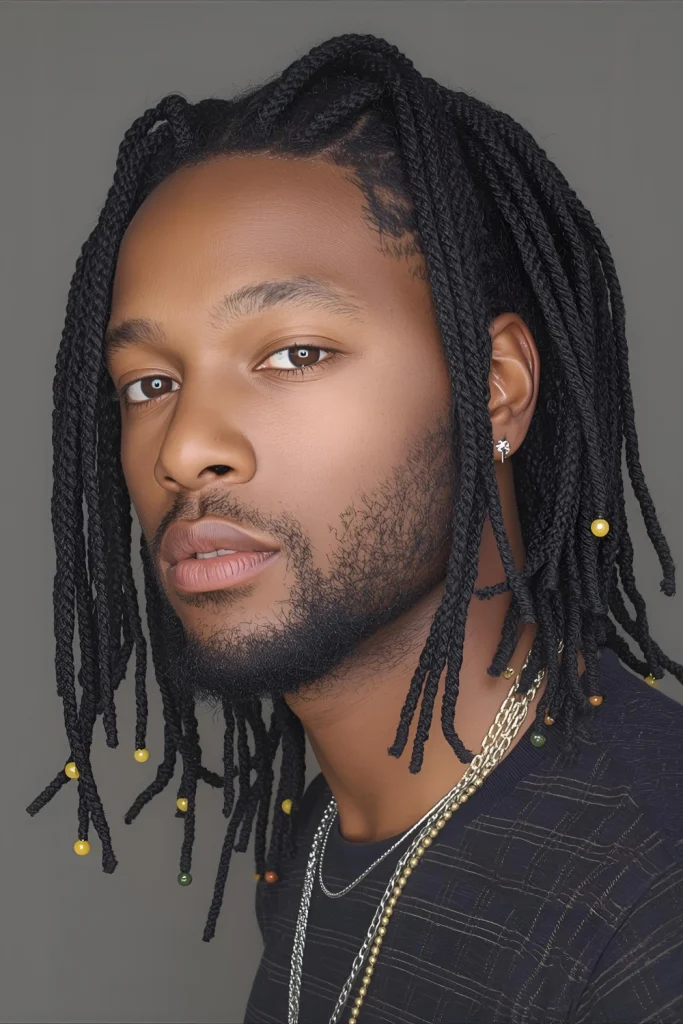 Twists with Beaded AccentsAdd personality to your style by incorporating decorative beads at the ends of select twists. This allows for personal expression while maintaining a protective style.