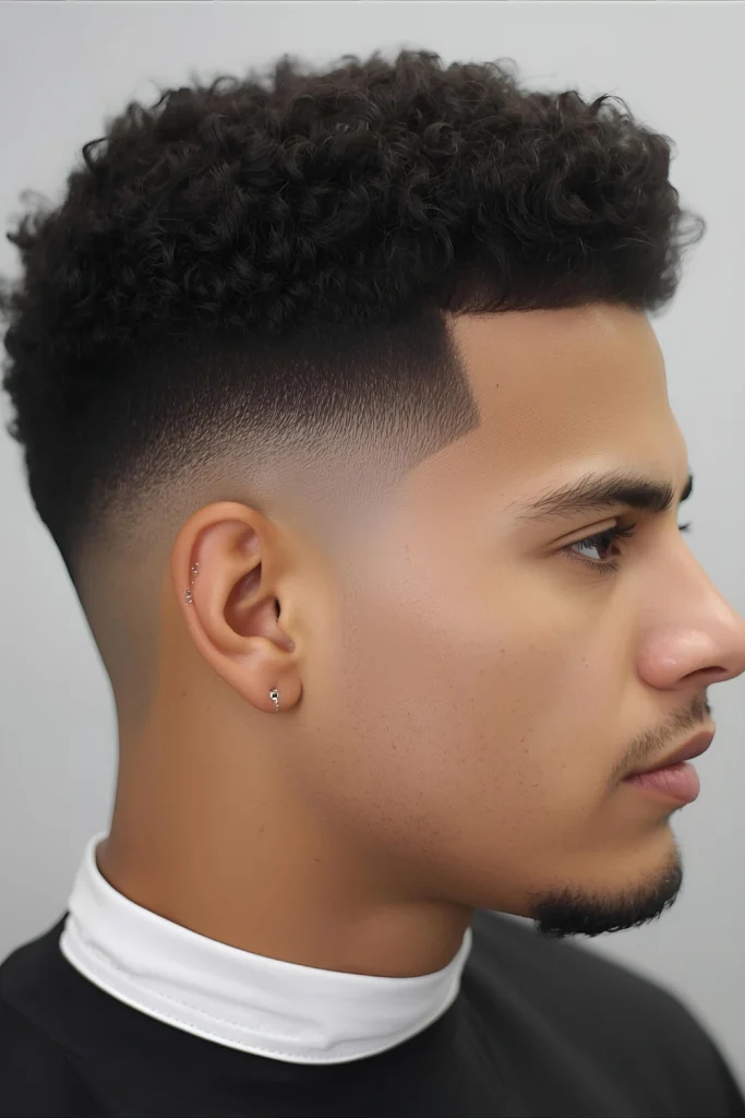 he Shadow Fade on Curly Hair

A shadow fade leaves a hint of hair (a #0 or #0.5 guard) on the skin, creating a "shadow" or five-o’clock-shadow effect. It’s a less severe but equally modern alternative to a skin fade.