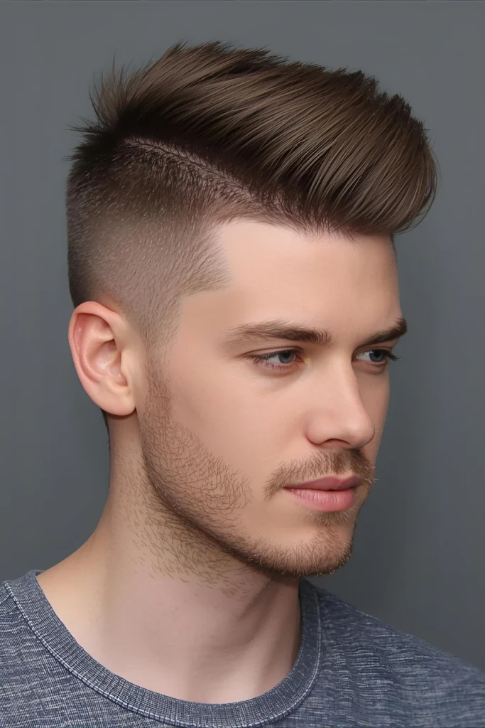 Asymmetrical Faux Hawk The ridge is styled off-center, or one side is faded while the other is left longer, for an unconventional look.