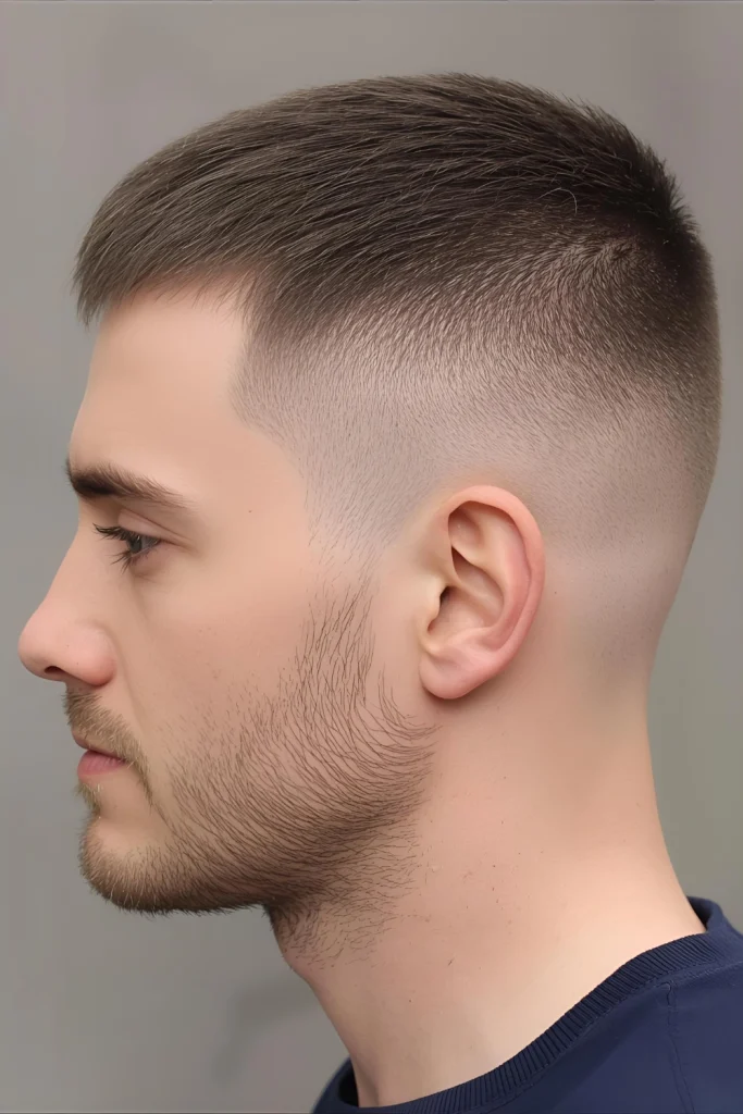 Buzz Cut Taper Even the shortest style benefits from detail. A tight buzz cut is elevated with a sharp taper around the temples and neck for a crisp, intentional look.