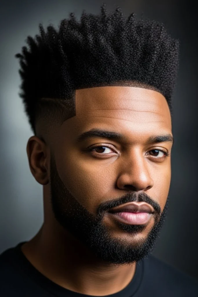 Curly High-Top with Bald Fade