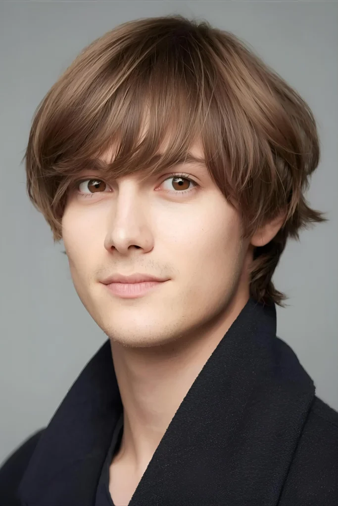 . Curtain Bangs with Center PartA soft, romantic style that’s made a major comeback. The center-parted bangs frame the face and work beautifully with straight hair.
