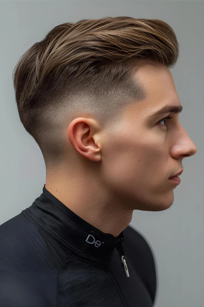 Cyclist’s Aerodynamic Fade Streamlined for speed, this style keeps the top short and textured, with a mid fade that minimizes bulk under a helmet.