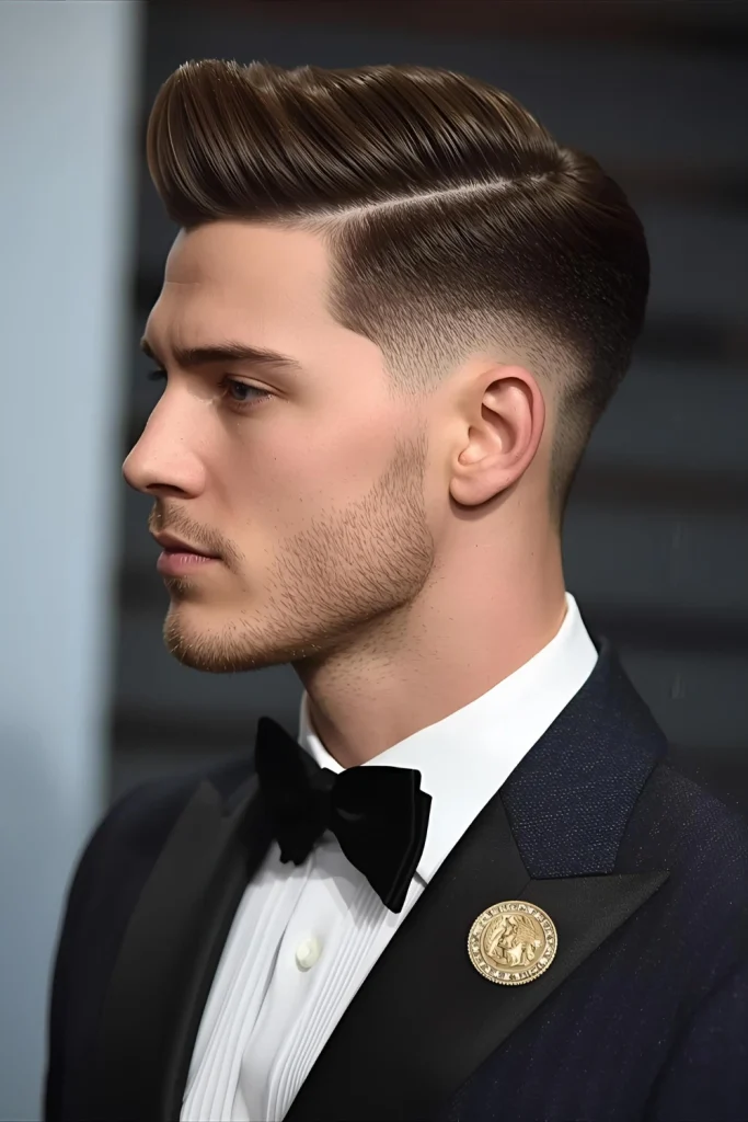 Executive Undercut Drop Fade Powerful and polished. A clear disconnect between a longer, styled top and a sharply dropped fade exudes confidence for award shows or galas.