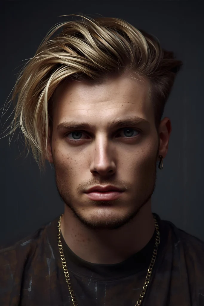 Grunge Faux Hawk Messy, dirtier texture, darker tones, and a generally “lived-in” feel that rejects perfection.