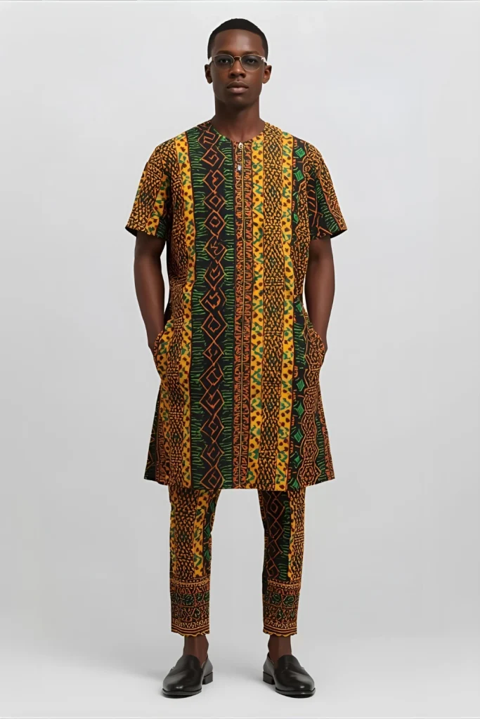 High Fade with Kente Cloth Pattern The intricate patterns of traditional Kente cloth are translated into a fade design, wearing this symbol of Ghanaian heritage with pride.