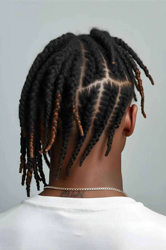 Interlocked Dread Designs

Precision interlocking creates geometric patterns and designs within the dreadlocks themselves. This artistic approach turns each loc into part of a larger visual statement.