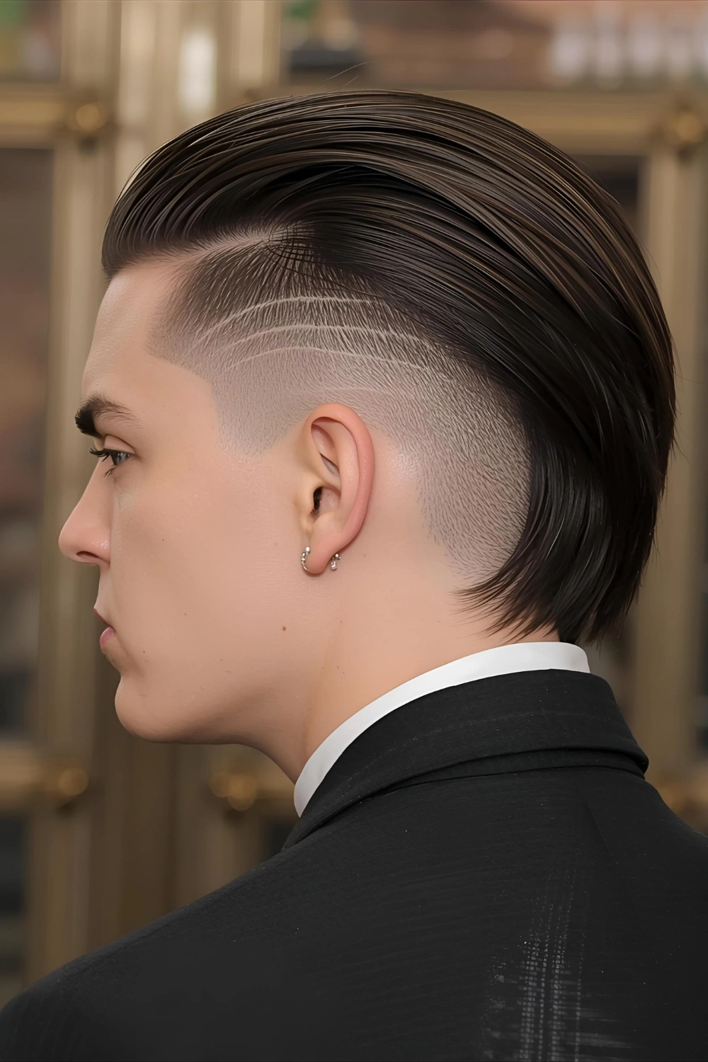 Slick back undercut for men 2026 with a sharp hard part