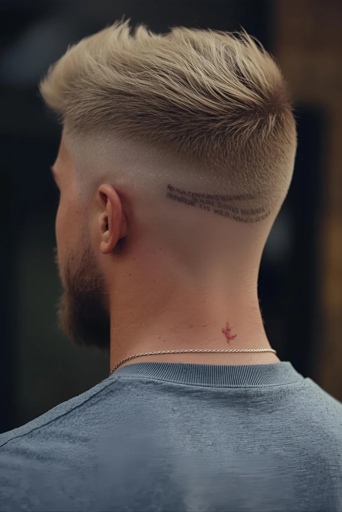 Soccer Mid Fade with Design Show team spirit or personal motivation with a subtle shaved design (like a number or symbol) incorporated into the mid fade.