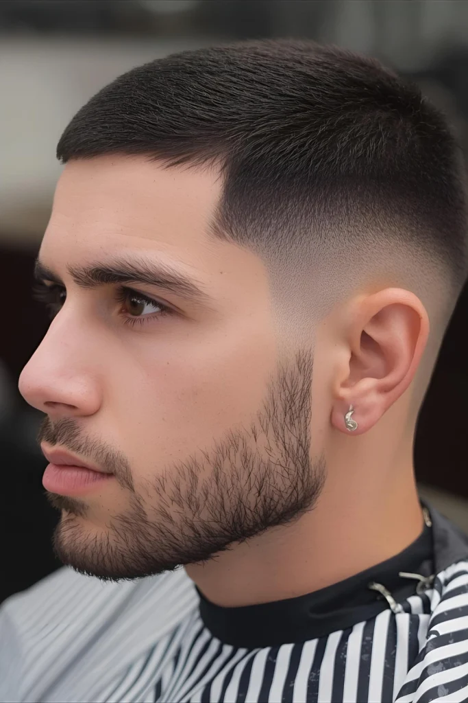 Textured Crop with Hard Part &amp; Taper A razor-sharp hard part elevates the basic crop, showcasing barbering precision. Paired with a soft taper, it's sharp yet approachable.