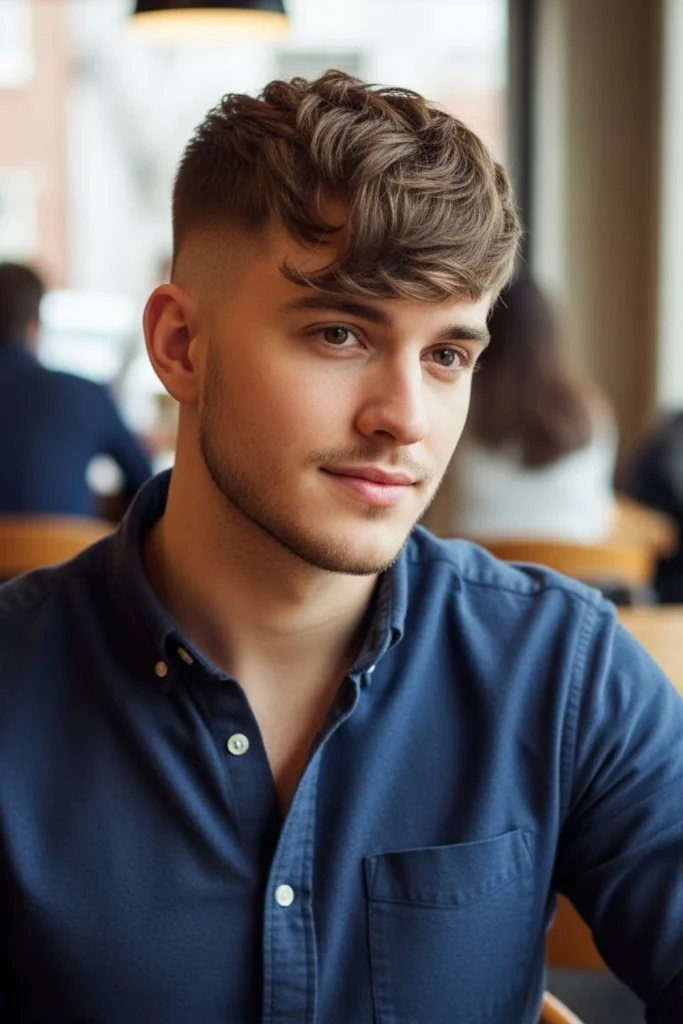 Textured Fringe with Bald Fade