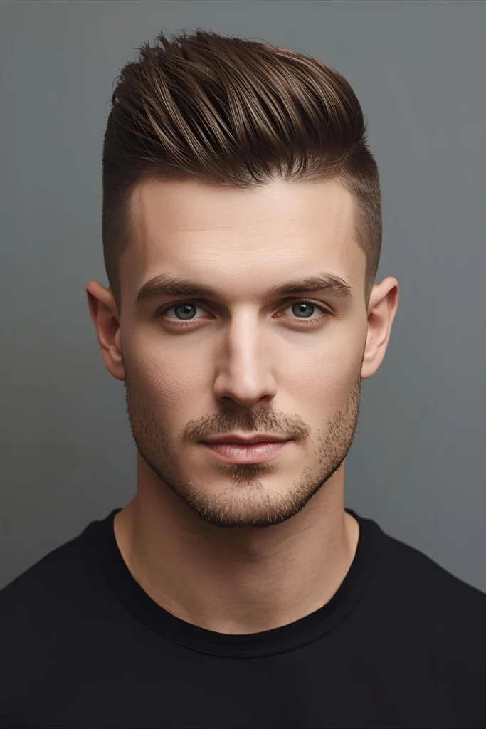 Textured Quiff Taper Volume meets precision. Height and texture are built at the front in a quiff, while the taper ensures the overall shape remains sharp and balanced.