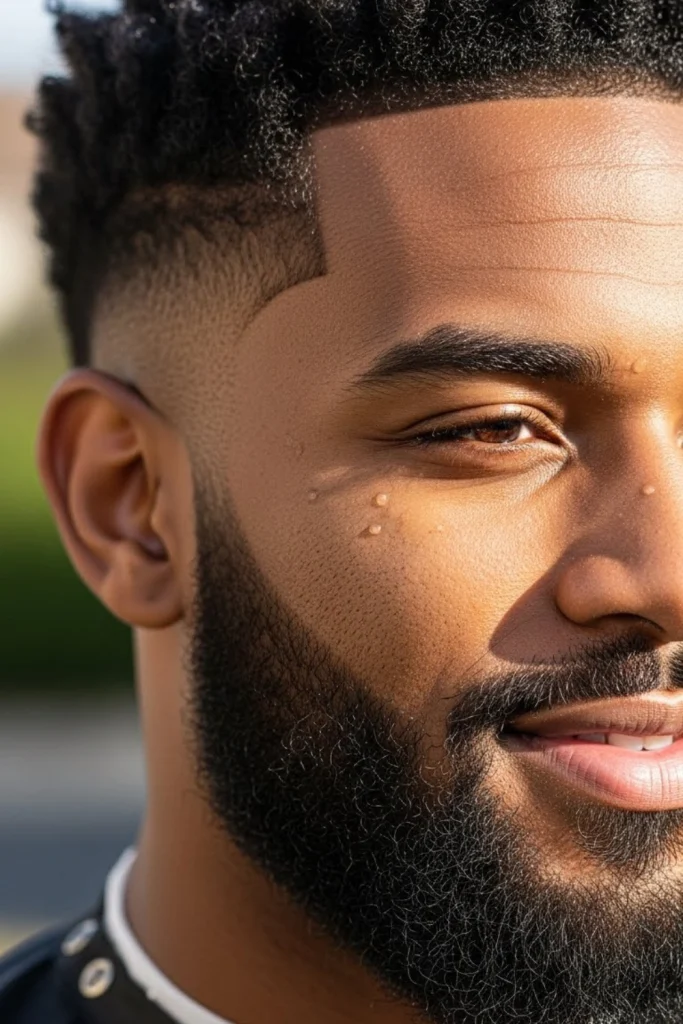 The Beard with Curly Texture Emphasis