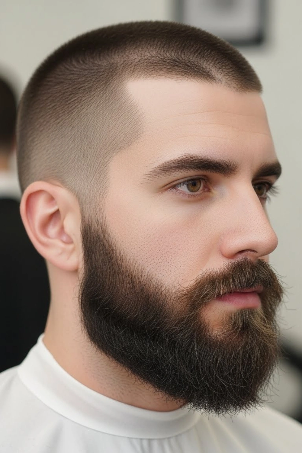 Buzz cut with beard for men 2026 matched to face shape