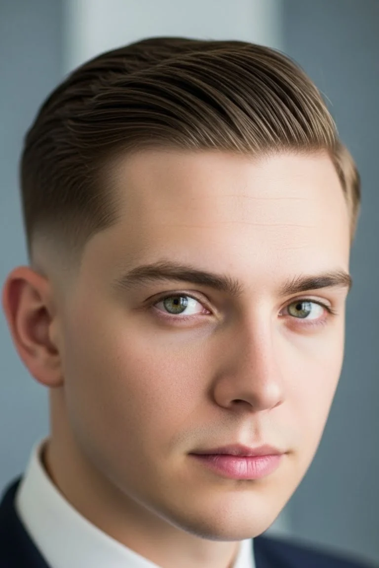 Old money haircut for men — classic side part with low fade, the polished timeless look