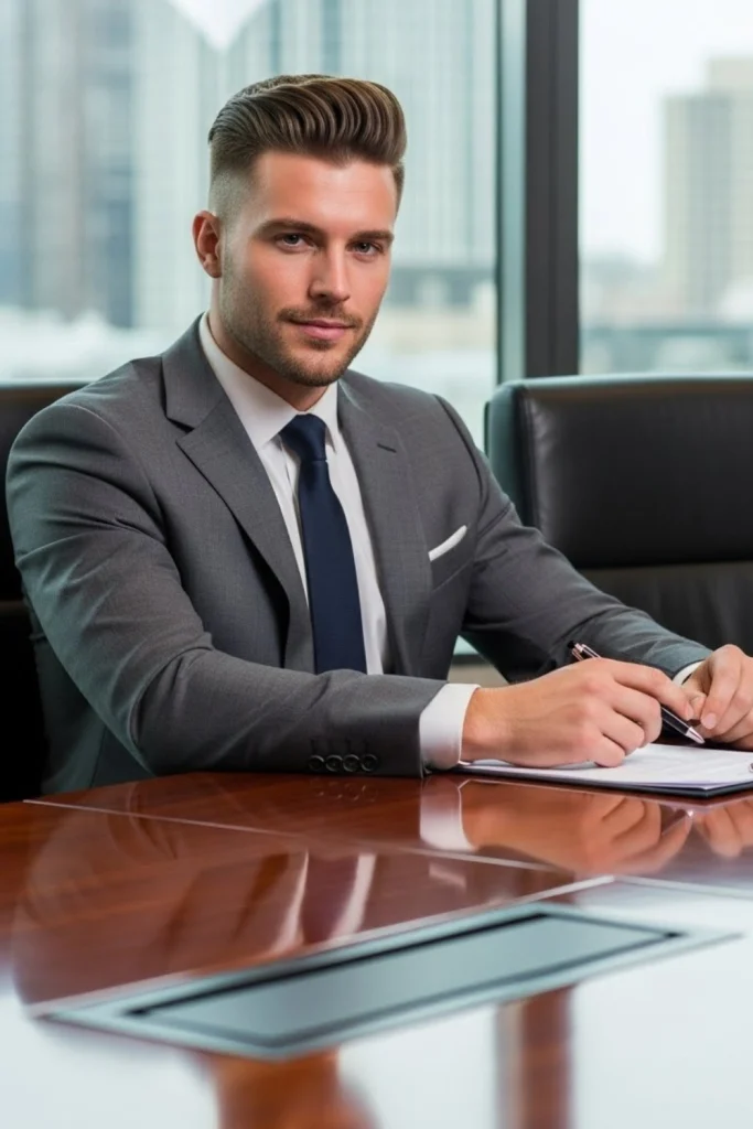 The Corporate Pompadour Fade