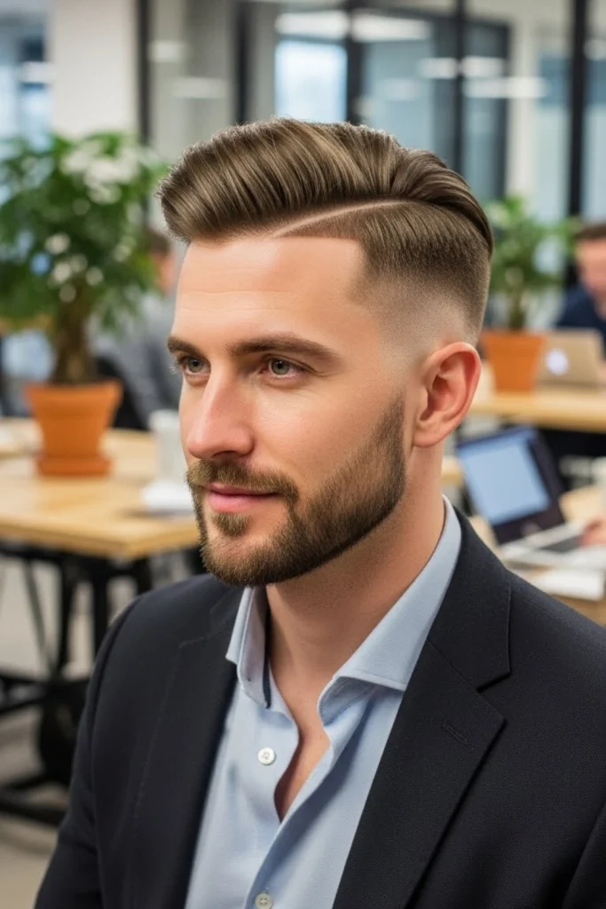 The Drop Fade with Side Part