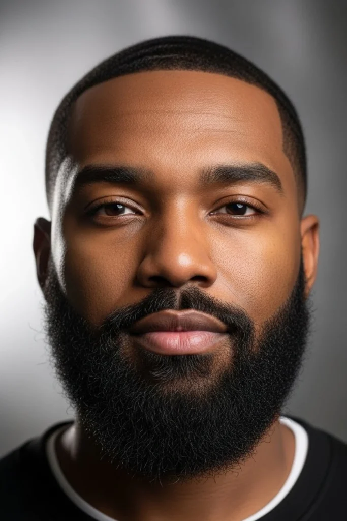 The Full, Sculpted Beard - black men beard styles