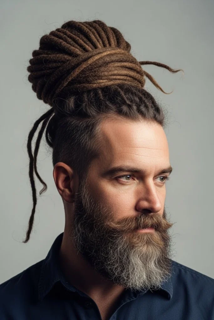 The Long Dreadlocks (Man Bun). 