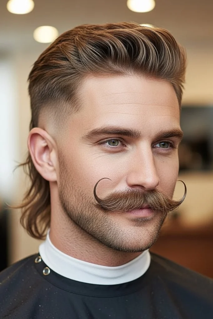 The Mullet Fade &amp; Horseshoe Mustache