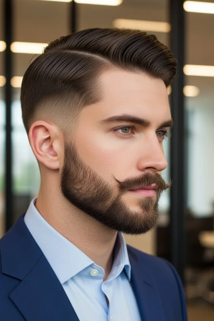 The Side Part Fade &amp; Corporate Beard