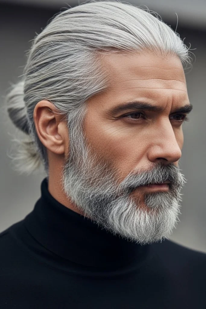 The Silver Man Bun