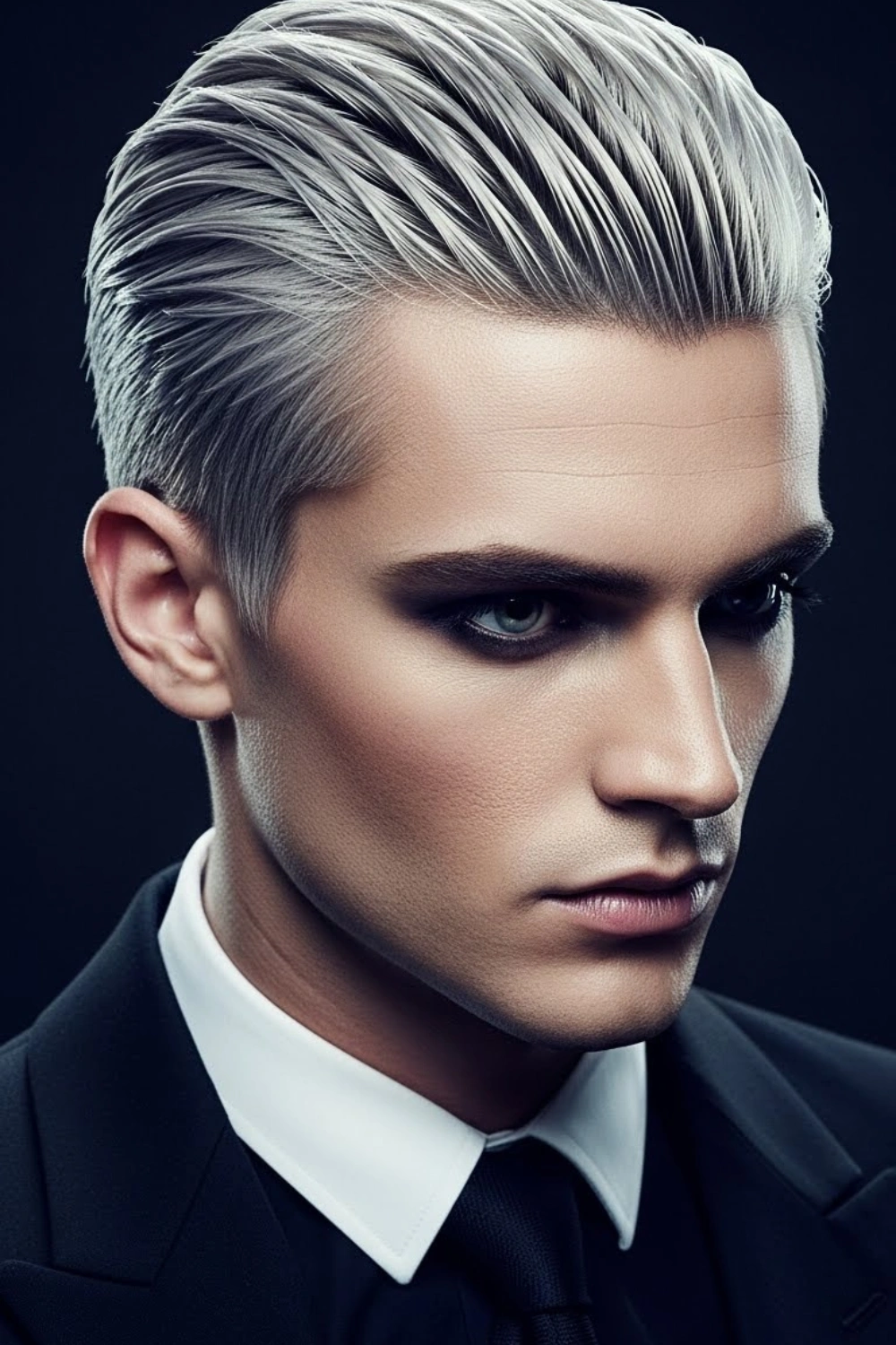 Wet look slick back undercut for men 2026 with high shine