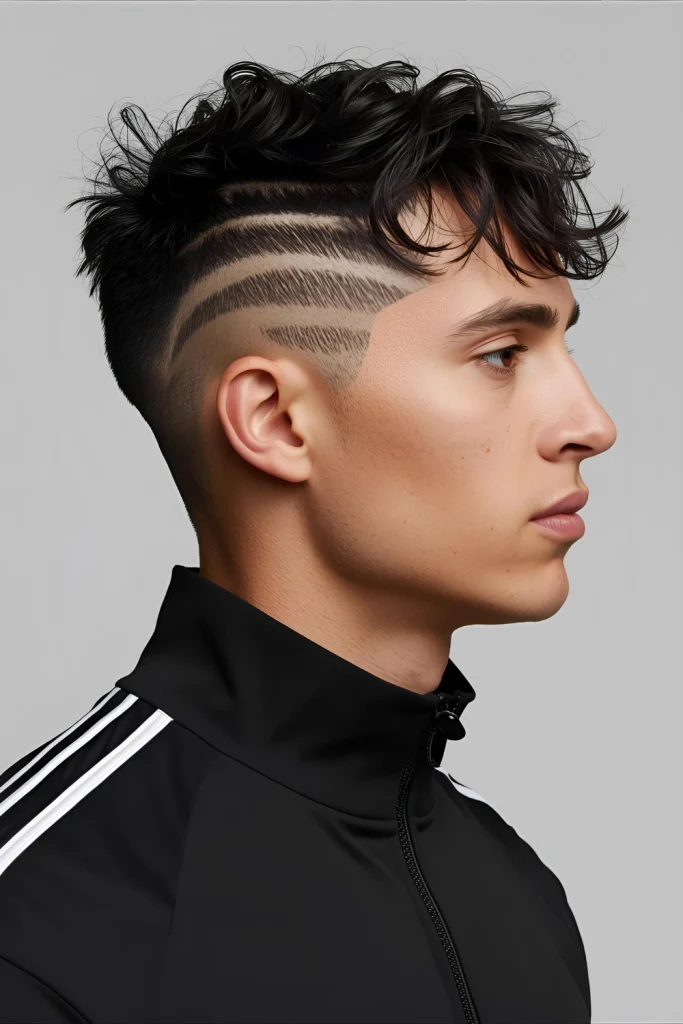 Track Star Burst Fade The mid fade follows a “burst” pattern around the ears, creating dynamic movement that echoes speed and agility.