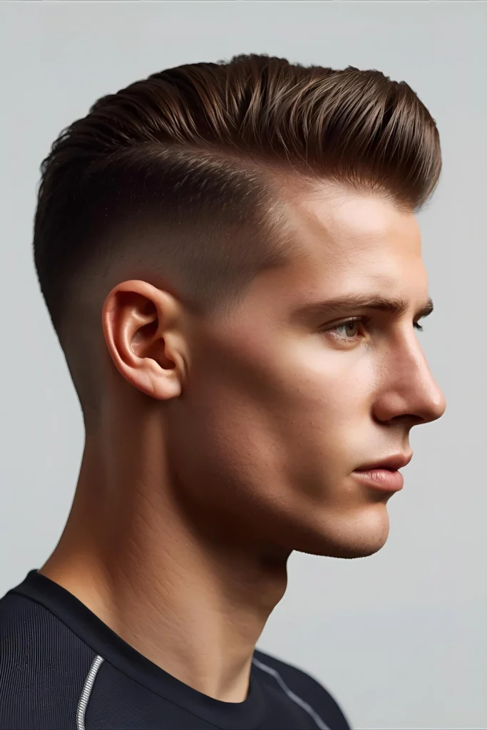Triathlete’s Transition Fade The ultimate in versatility—looks good wet or dry, styled or messy. The mid fade ensures quick drying and no fuss.