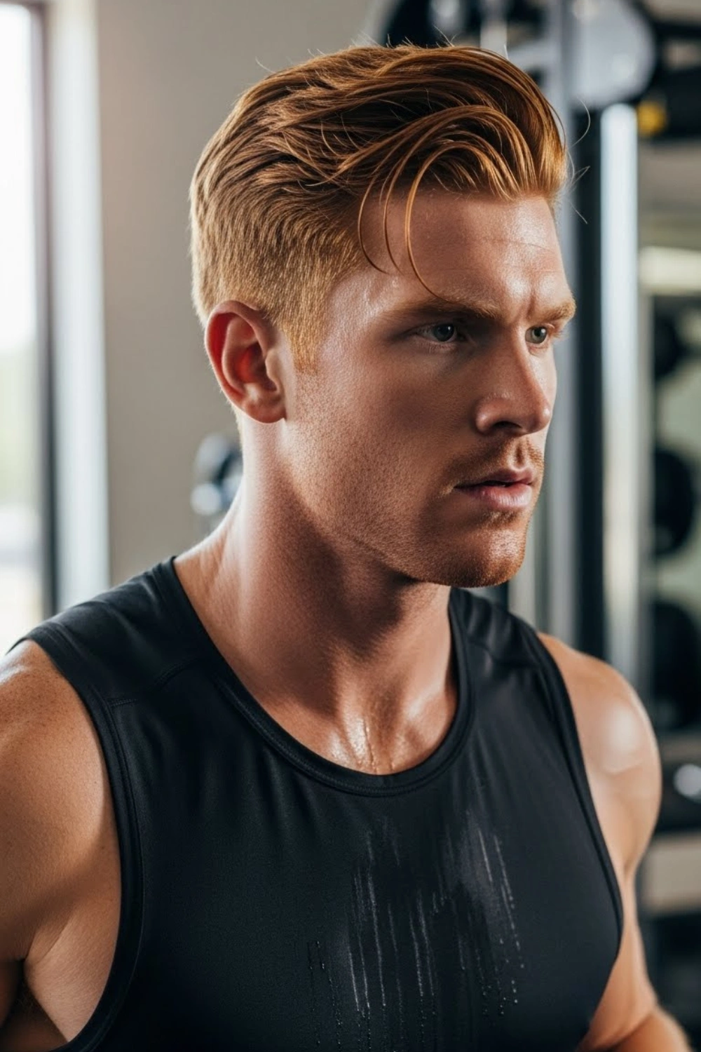 Athletic Red Hairstyles That Stay Put During Workouts For Men