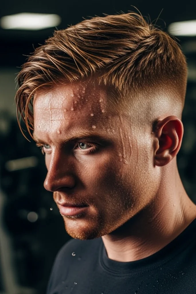 Athletic Red Fade with Textured Top
