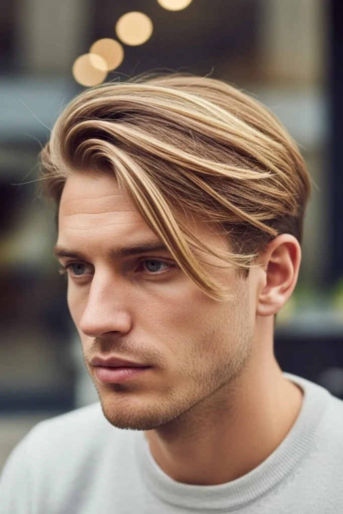 Blonde Side-Swept Hair