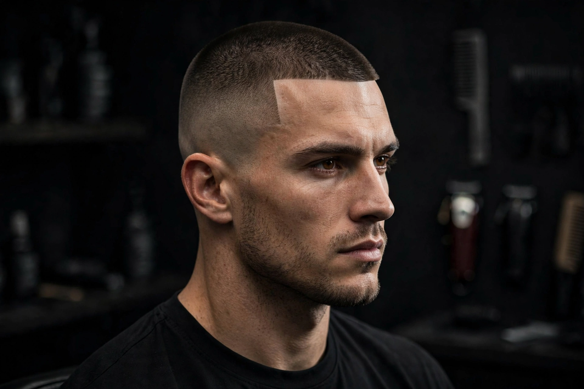 Buzz cut with beard for men 2026 with a crisp sharp line-up