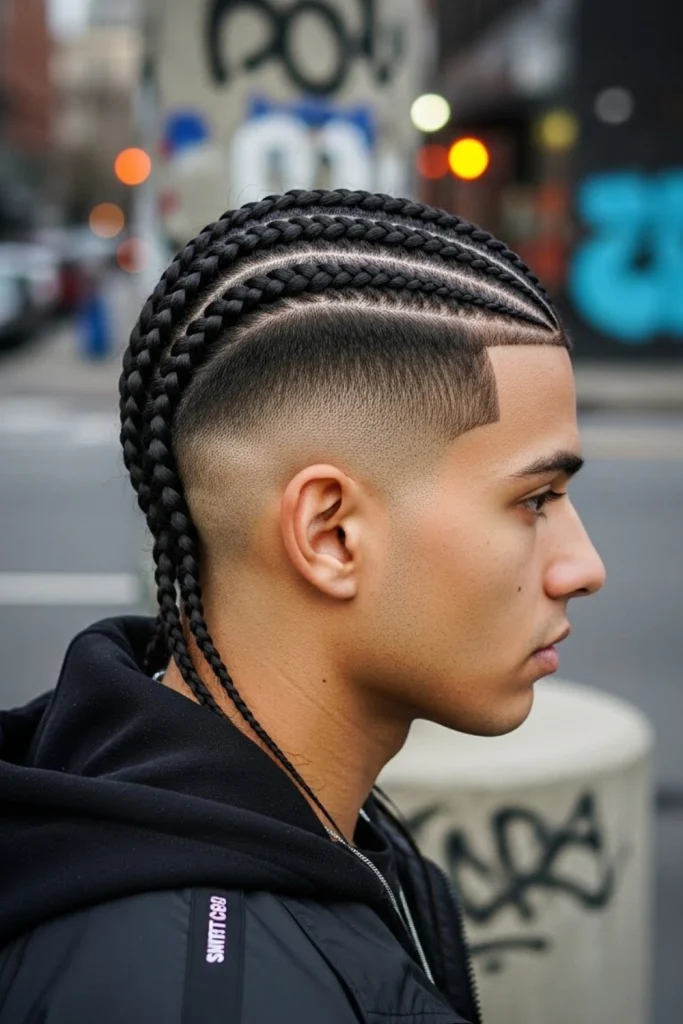 Cornrows with Fade