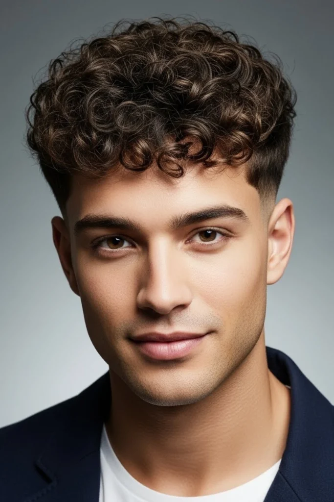 Curly Hair Mid Fade