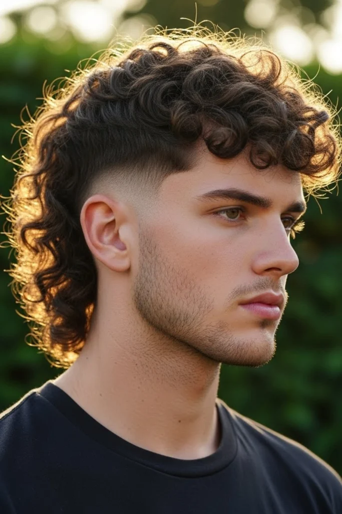 Curly Mullet With Natural Volume