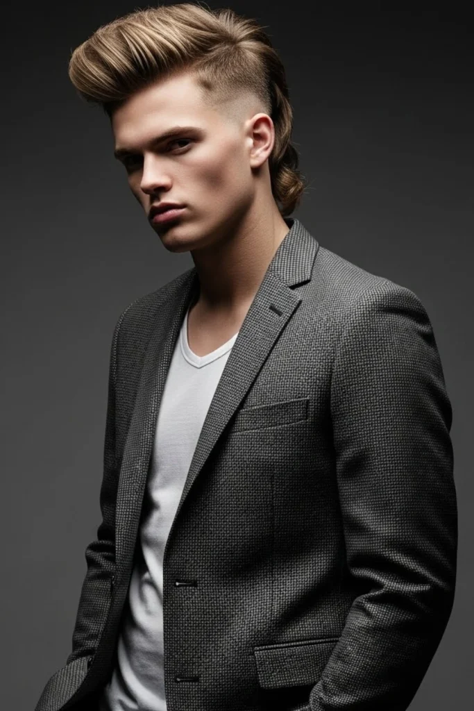 High Fade Statement Mullet