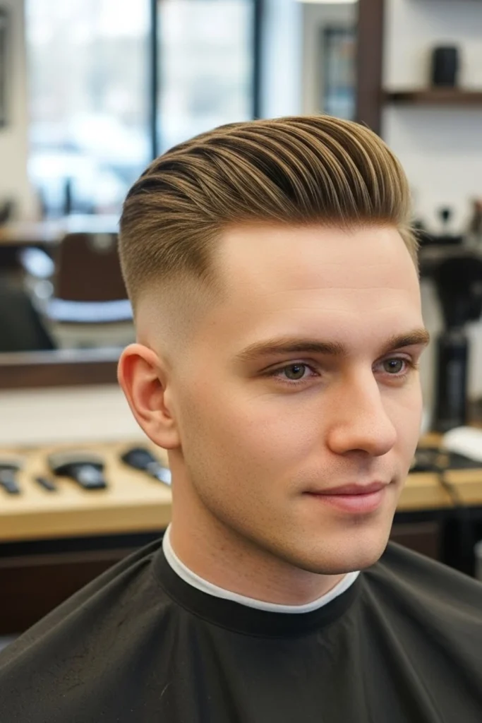 High Fade with Clean Top