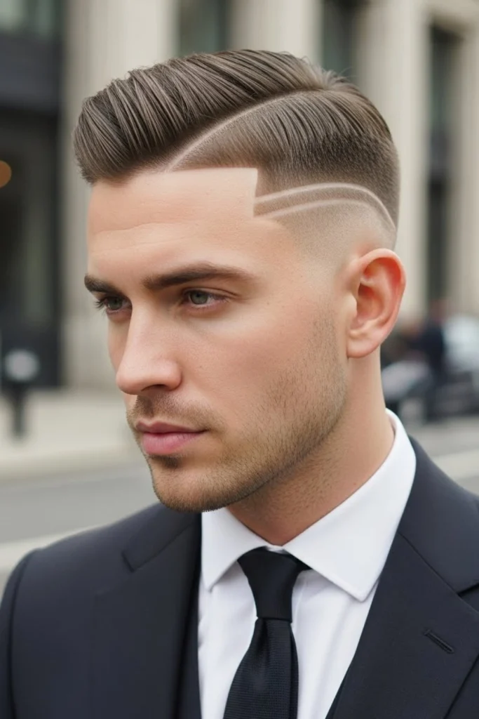 Low Fade with Hard Part